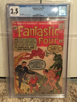 Fantastic Four 6 Cgc 2.  5 Off White Pages