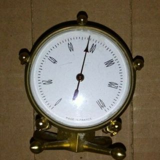 Vtg Made In France Brass Drum Temperature Desk Thermometer Nautical
