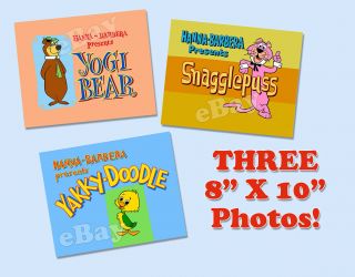 Rare Set Of 3 Yogi Bear Show Cartoon Tv Photos Hanna Barbera Studio Yakky Doodle