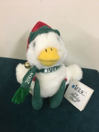 Aflac Talking Duck 2004 Christmas Holiday Duck 6” W/ Tags