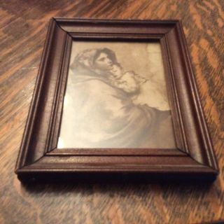 Art Painting Wood Mother And Child Wwi Era 5” X 7” Framing Ships