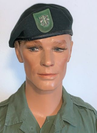 Us Army Vietnam War 10th Special Forces Early Wool Green Beret Awesome