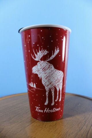 Tim Hortons Ceramic Travel Mug Canadian Moose