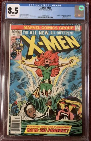 X - Men 101,  Cgc 8.  5,  Origin And First Appearance Of Phoenix