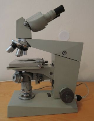 Vintage Carl Zeiss Jena Microscope Mikroskop Amplival Made in Germany 3