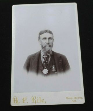 Cabinet Card Photo Of Civil War Kansas Soldier Gar H.  C.  Towner Santa Monica Ca