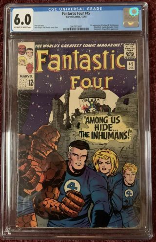 Fantastic Four 45,  Cgc 6.  0 1st Appearance Of Lockjaw And The Inhumans