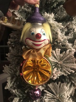 Retired Christopher Radko " Giggles The Clown " Reflections Ornament 99 - 415 - 0 Exc