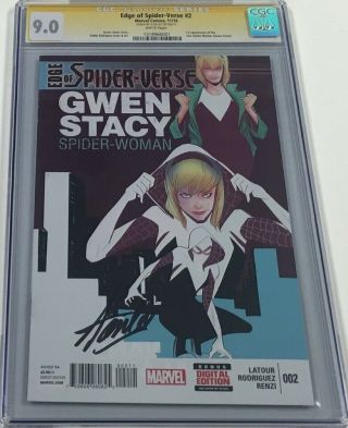 Marvel Edge Of Spider - Verse 2 1st Print Signed Stan Lee Cgc Ss 1st Spider - Gwen