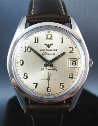 Vintage Longines Wittnauer Stainless Steel Automatic Mens Date Watch 17j C11ka