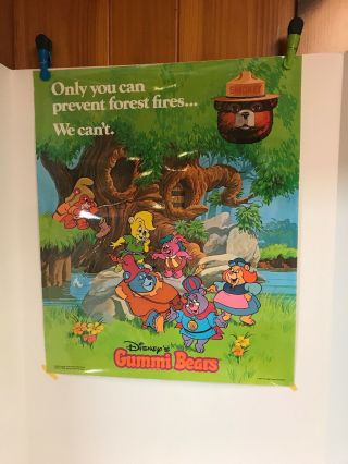 Vintage 1986 Disney’s Gummi Bears Prevent Forest Fores Poster