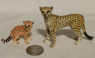 Schleich Female Cheetah Mother & Baby Cub 14614 14747 Animal Figures Retired
