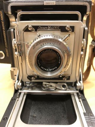 Vintage - Graflex Crown Graphic 4x5 Field Camera with Kodak Ektar 101mm f/4.  5 2