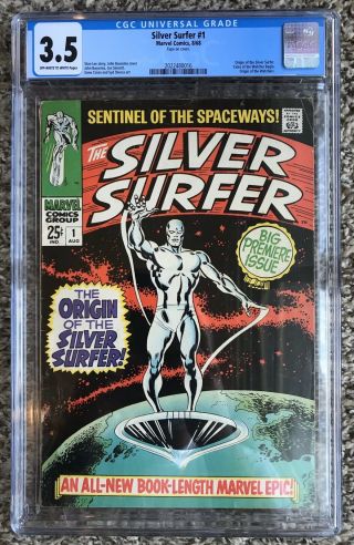 Silver Surfer 1 Cgc 3.  5 Ow - White Pages 1968 1st Issue Big Silver Age Key L@@k