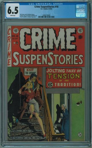 Crime Suspenstories 18 Cgc 6.  5 Pre - Code Ec Crime White Pages 1953