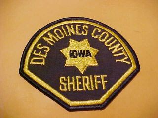 Des Moines County Iowa Police Patch Shoulder Size