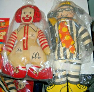 Vintage Mcdonalds Stuffed Dolls Ronald Mcdonald Hamburglar Both