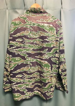 60s Tiger Stripe LLD US - L Vietnam War Camo Jacket Shirt Army Fatigue 2