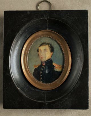 Late 18th / Early 19th C.  English Or French Portrait Miniature In Frame