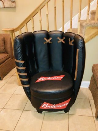 Budweiser Baseball Glove Chair Accent Seat Game Room Sports Memorabilia