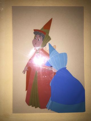 Disney Animation Hand Painted Color Cel Sleeping Beauty 2 Good Fairies