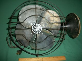 Vintage Ge General Electric Oscillating Tilt 12” Fan Cat.  49x491