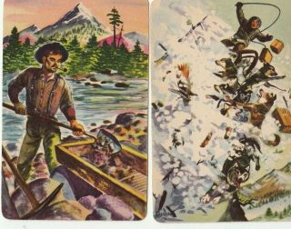 2 Swap Playing Cards Us Lithograph Sgt Preston & King Challenge Of The Yukon 3/4