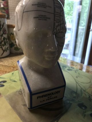 Phrenology 9” Porcelain Head L.  N.  Fowler Scientific Psychology Bust
