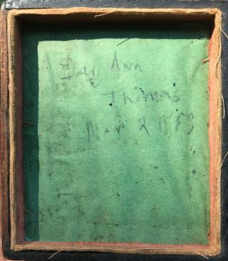Post mortem ambrotype of young girl with Inscription / 1/6th plate 3