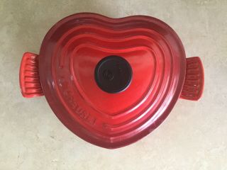 Le Creuset France Cerise Flame Red Cast Iron Heart Shaped Dutch Oven 2 L - Excel