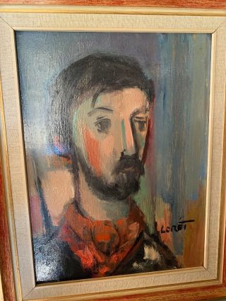 Otto Botto (loret) 1903 - 1968 Portrait Oil On Board 12 X 9 Euc