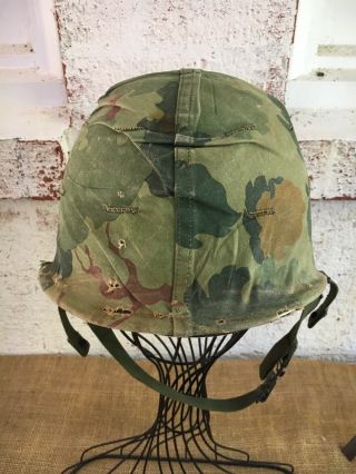 Us Military Issue Vietnam Era M1 Helmet With Liner Mitchell Pattern
