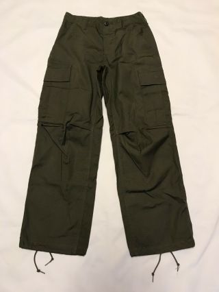 1969 Vietnam Era Us Army Og 107 Ripstop Poplin Combat Tropical Trousers Short Xs