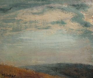 Vintage German Expressionist Landscape Oil Painting Signed Munter