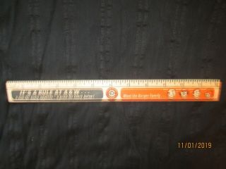 Rare Antique Vintage A & W Root Beer Promotional Advertising Wooden Ruler Nos