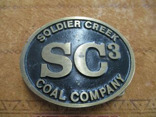 Vintage Solid Brass Belt Buckle Soldier Creek Coal Company (utah)