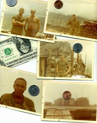 (5) 1968 Usmc 3d Recon Bn Echo Co.  Marines On Hill 950 Khe Sanh Dmz Color Photos