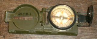 Vintage Vietnam Era 1969 U.  S.  Military Magnetic Compass W/pouch