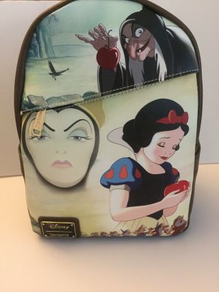 Disney Employee Center Loungefly Snow White 7 Dwarfs Evil Queen Backpack Le 600
