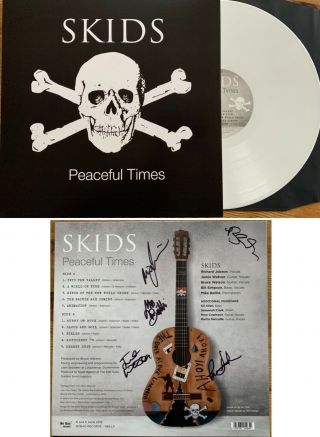 The Skids Peaceful Times Hand Signed Autograph Limited White Vinyl Lp Album