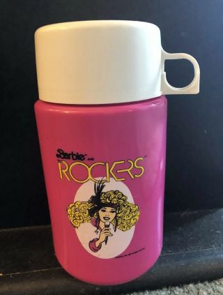 Vintage 1987 Mattel Barbie And The Rockers Pink Thermos