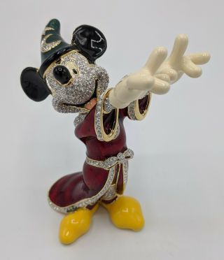 2001 Swarovski Disney Sorcerer Mickey Mouse Jeweled Figurine By Arribas Bros.