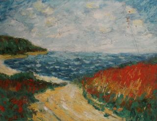 French Fauvist Landscape Oil Painting,  Signed Vlaminck