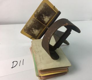 Stereoviewer PERFECSCOPE 1883 Stereoscope Card Viewer COMPLETE /27 Cards 3