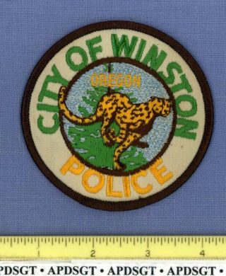 Winston Oregon Sheriff Police Patch Running Leopard Panther Cat
