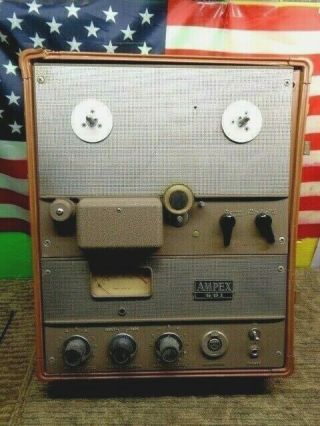 Estate Vintage Ampex 601 Tube Reel To Reel Tape Recorder,  Orig Paperwork U Tube