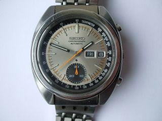 Vintage Seiko 6139 Chronograph Day/date Automatic Men Watch Days In Eng / Arabic