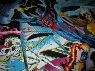 UNCANNY X - MEN Vintage Door Poster SIGNED by STAN LEE 1995 / Wolverine / Magneto 2