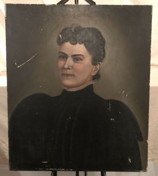 19th Century Oil On Canvas Portrait Of American Woman - (22in X 26in)