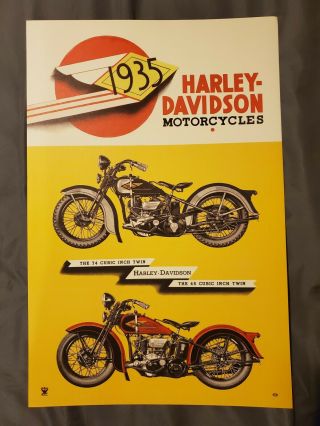 1935 Harley Davidson Motorcycle Dealership Poster